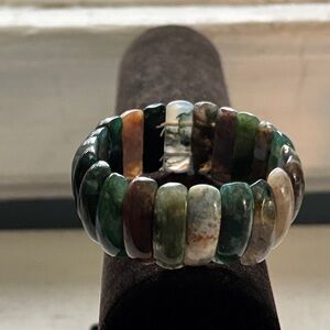 🟣 Brand New Multi Colored Agate Stretchy Bracelet